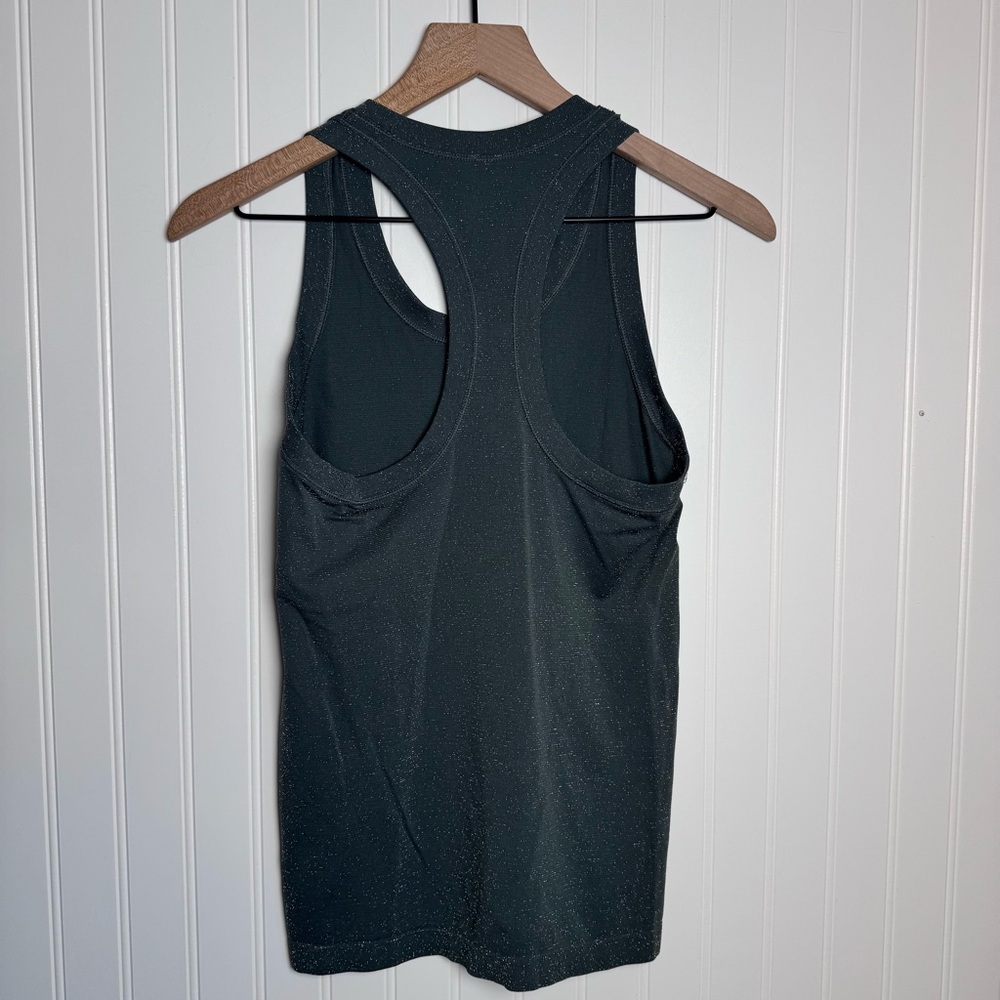 Athleta Momentum Seamless Green Sparkly Racerback Tank Top Women’s Size XS - Picture 4 of 6